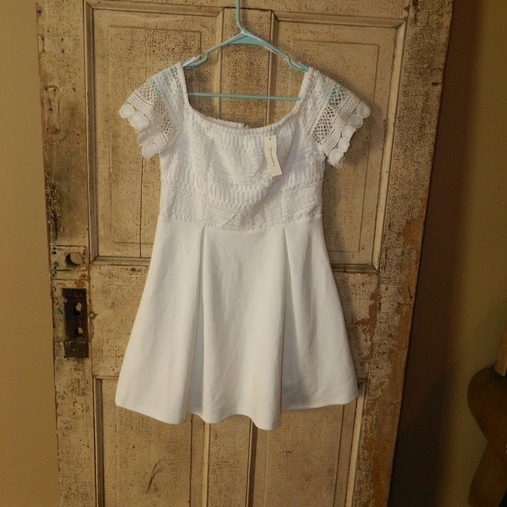 Francesca's Collection White Lace Dress Size Large (I-6)